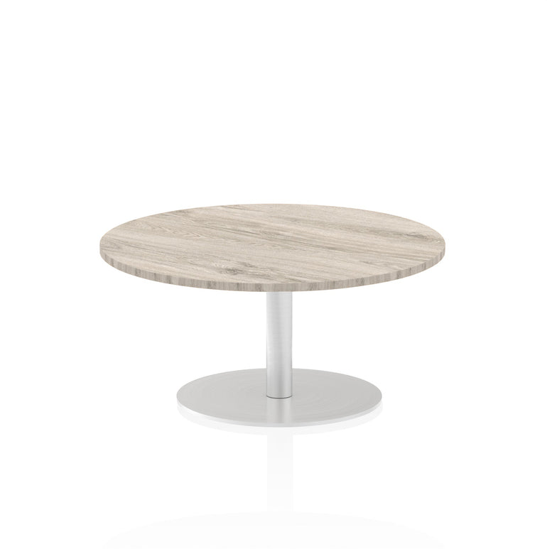 Italia Round Poseur Table - MFC Material, Self-Assembly, Bistro Leg, Silver Frame, 5-Year Guarantee - 600x600, 800x800, 1000x1000, 1200x1200