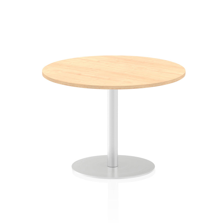 Italia Round Poseur Table - MFC Material, Self-Assembly, Bistro Leg, Silver Frame, 5-Year Guarantee - 600x600, 800x800, 1000x1000, 1200x1200