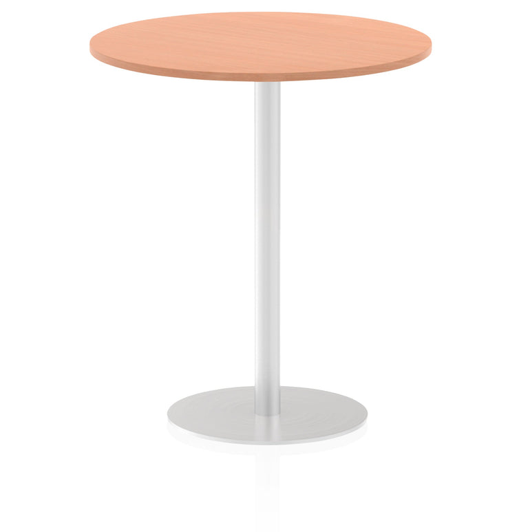 Italia Round Poseur Table - MFC Material, Self-Assembly, Bistro Leg, Silver Frame, 5-Year Guarantee - 600x600, 800x800, 1000x1000, 1200x1200