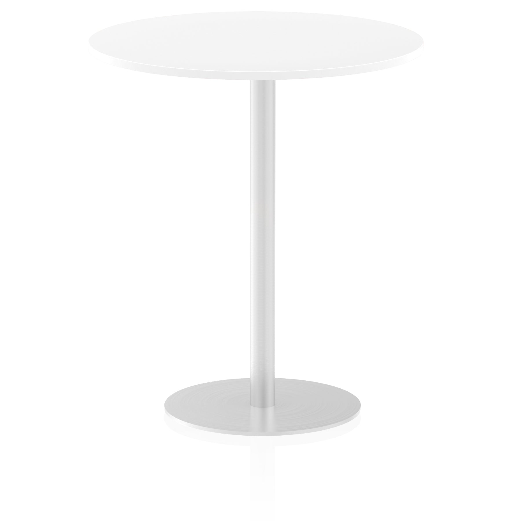 Italia Round Poseur Table - MFC Material, Self-Assembly, Bistro Leg, Silver Frame, 5-Year Guarantee - 600x600, 800x800, 1000x1000, 1200x1200