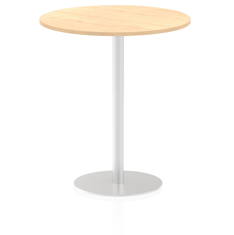 Italia Round Poseur Table - MFC Material, Self-Assembly, Bistro Leg, Silver Frame, 5-Year Guarantee - 600x600, 800x800, 1000x1000, 1200x1200