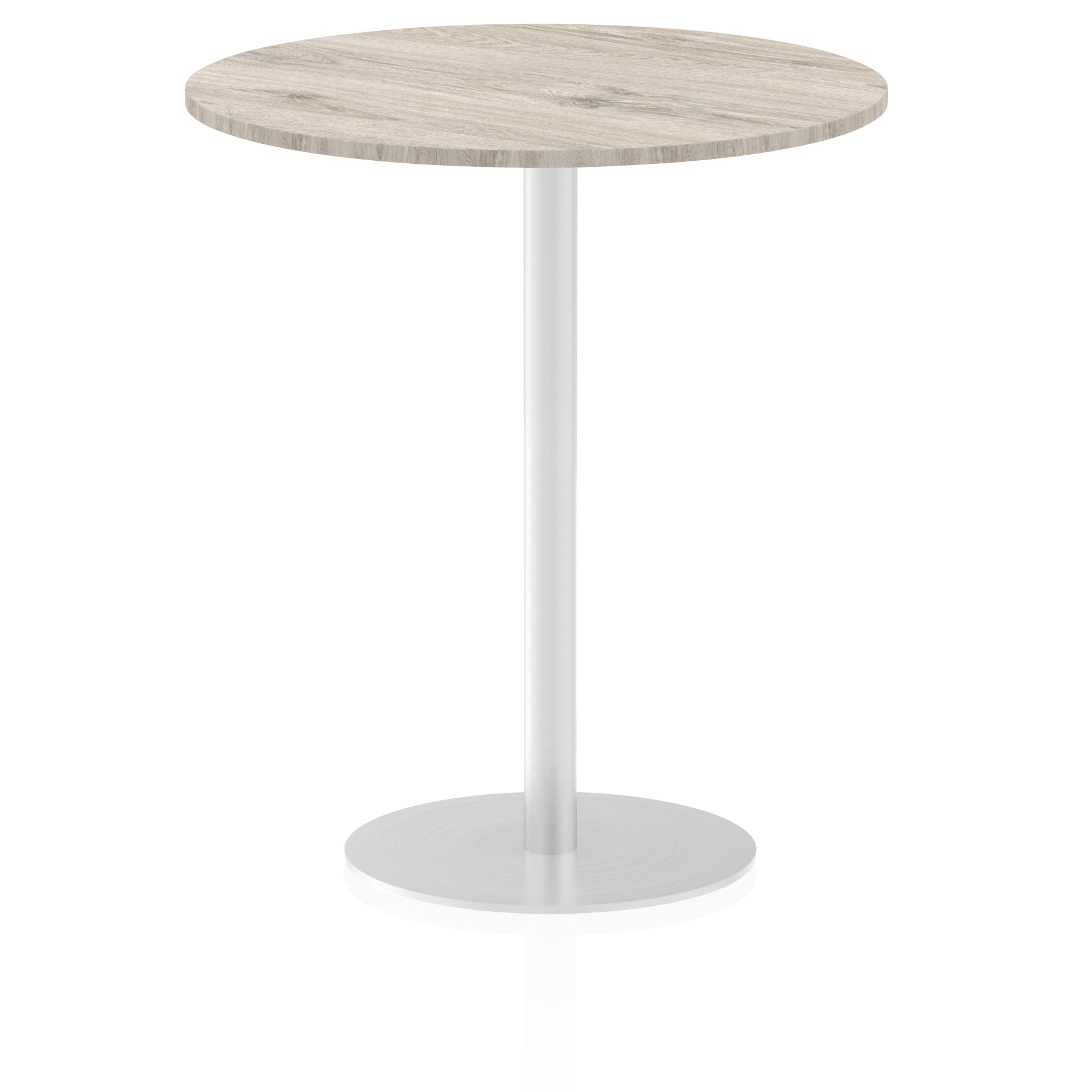 Italia Round Poseur Table - MFC Material, Self-Assembly, Bistro Leg, Silver Frame, 5-Year Guarantee - 600x600, 800x800, 1000x1000, 1200x1200