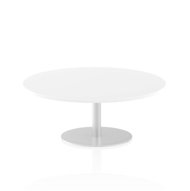 Italia Round Poseur Table - MFC Material, Self-Assembly, Bistro Leg, Silver Frame, 5-Year Guarantee - 600x600, 800x800, 1000x1000, 1200x1200