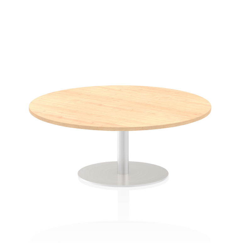 Italia Round Poseur Table - MFC Material, Self-Assembly, Bistro Leg, Silver Frame, 5-Year Guarantee - 600x600, 800x800, 1000x1000, 1200x1200