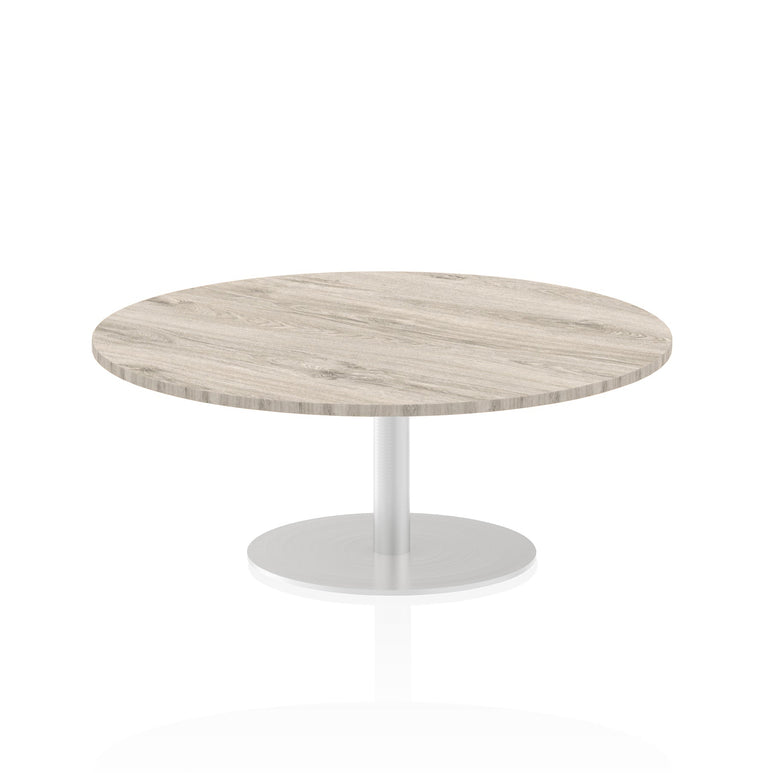 Italia Round Poseur Table - MFC Material, Self-Assembly, Bistro Leg, Silver Frame, 5-Year Guarantee - 600x600, 800x800, 1000x1000, 1200x1200