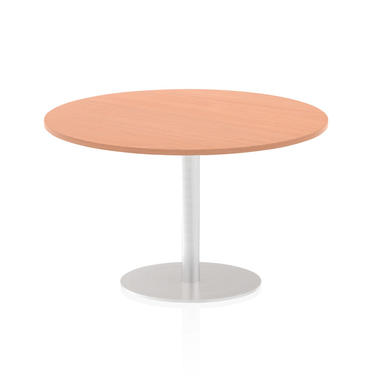 Italia Round Poseur Table - MFC Material, Self-Assembly, Bistro Leg, Silver Frame, 5-Year Guarantee - 600x600, 800x800, 1000x1000, 1200x1200