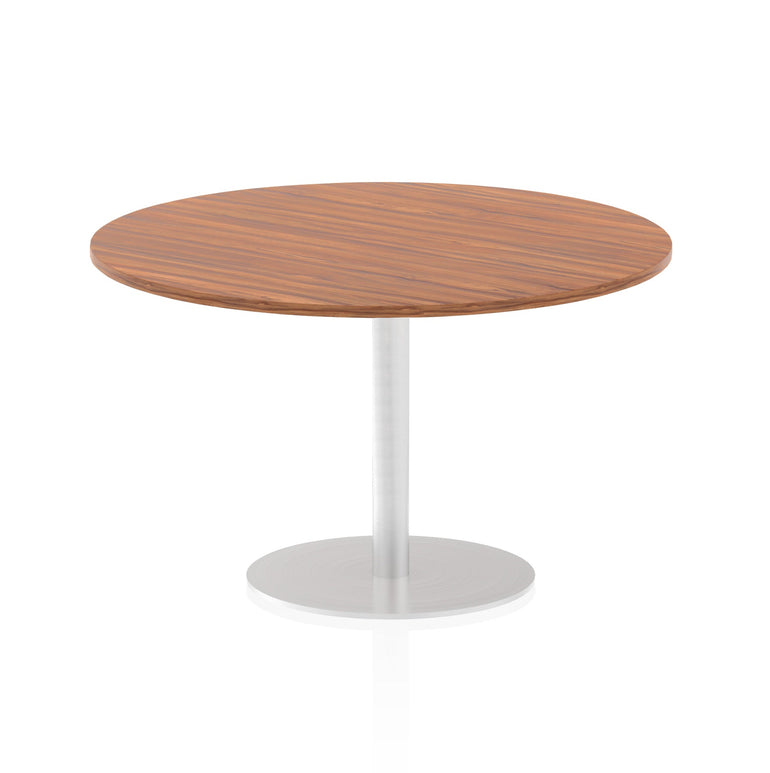 Italia Round Poseur Table - MFC Material, Self-Assembly, Bistro Leg, Silver Frame, 5-Year Guarantee - 600x600, 800x800, 1000x1000, 1200x1200