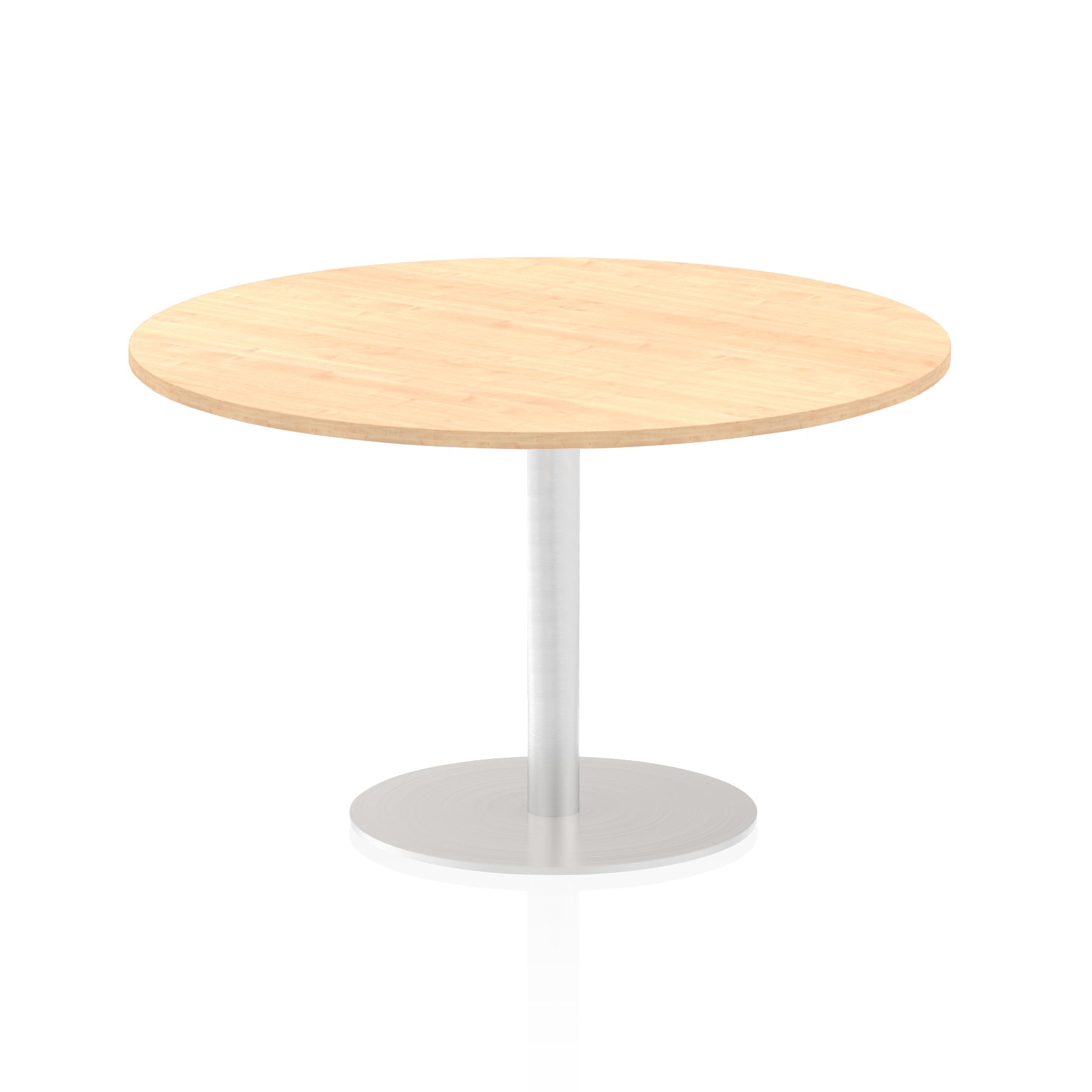 Italia Round Poseur Table - MFC Material, Self-Assembly, Bistro Leg, Silver Frame, 5-Year Guarantee - 600x600, 800x800, 1000x1000, 1200x1200