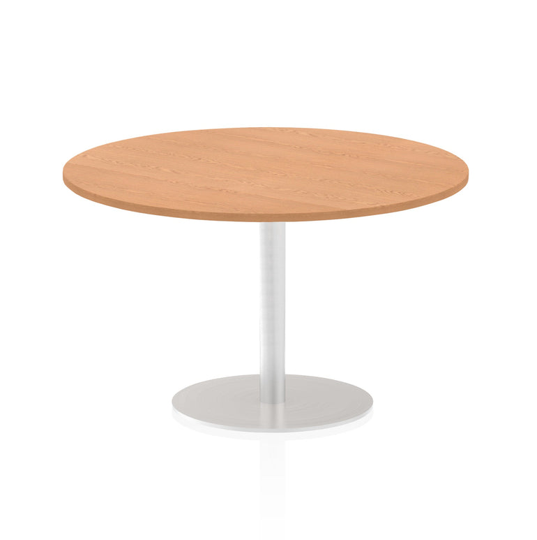 Italia Round Poseur Table - MFC Material, Self-Assembly, Bistro Leg, Silver Frame, 5-Year Guarantee - 600x600, 800x800, 1000x1000, 1200x1200