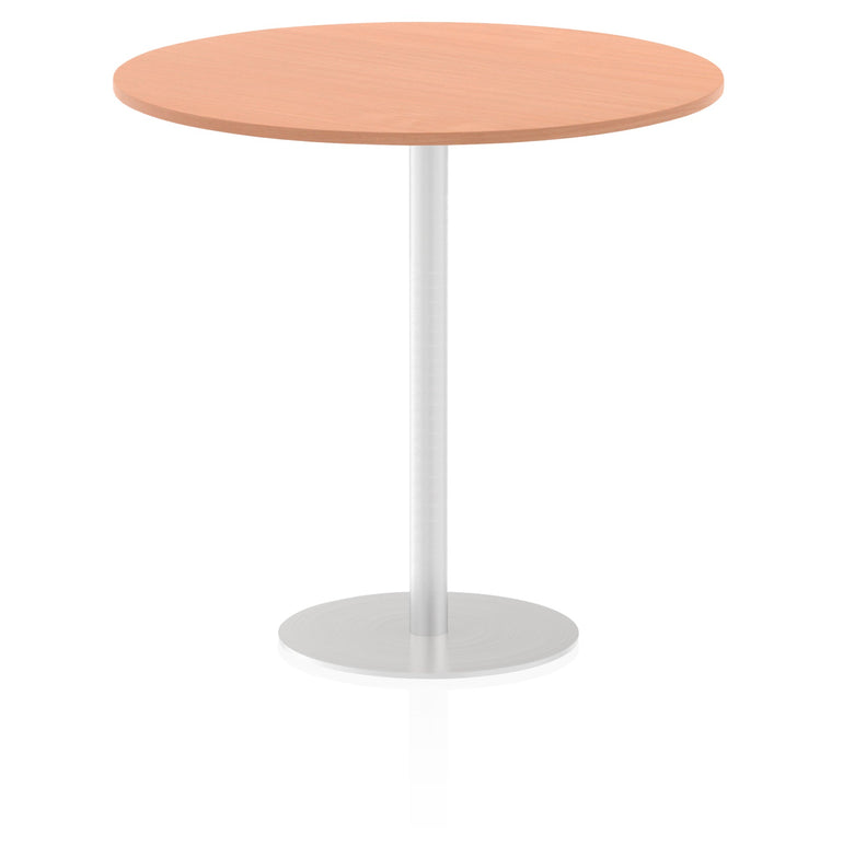 Italia Round Poseur Table - MFC Material, Self-Assembly, Bistro Leg, Silver Frame, 5-Year Guarantee - 600x600, 800x800, 1000x1000, 1200x1200