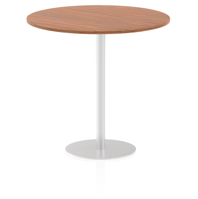 Italia Round Poseur Table - MFC Material, Self-Assembly, Bistro Leg, Silver Frame, 5-Year Guarantee - 600x600, 800x800, 1000x1000, 1200x1200