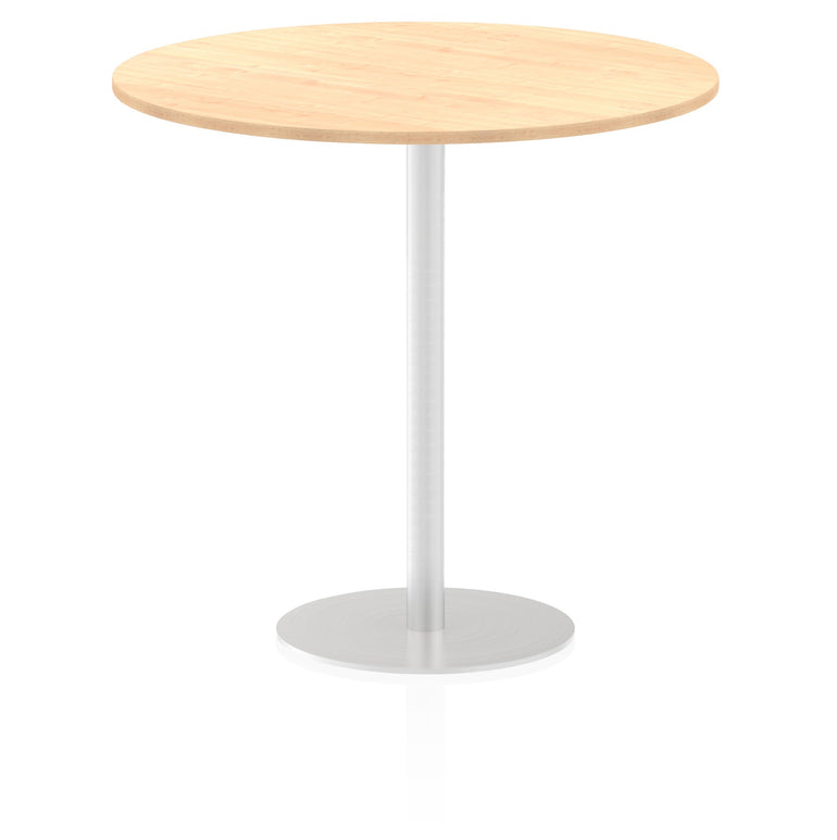 Italia Round Poseur Table - MFC Material, Self-Assembly, Bistro Leg, Silver Frame, 5-Year Guarantee - 600x600, 800x800, 1000x1000, 1200x1200