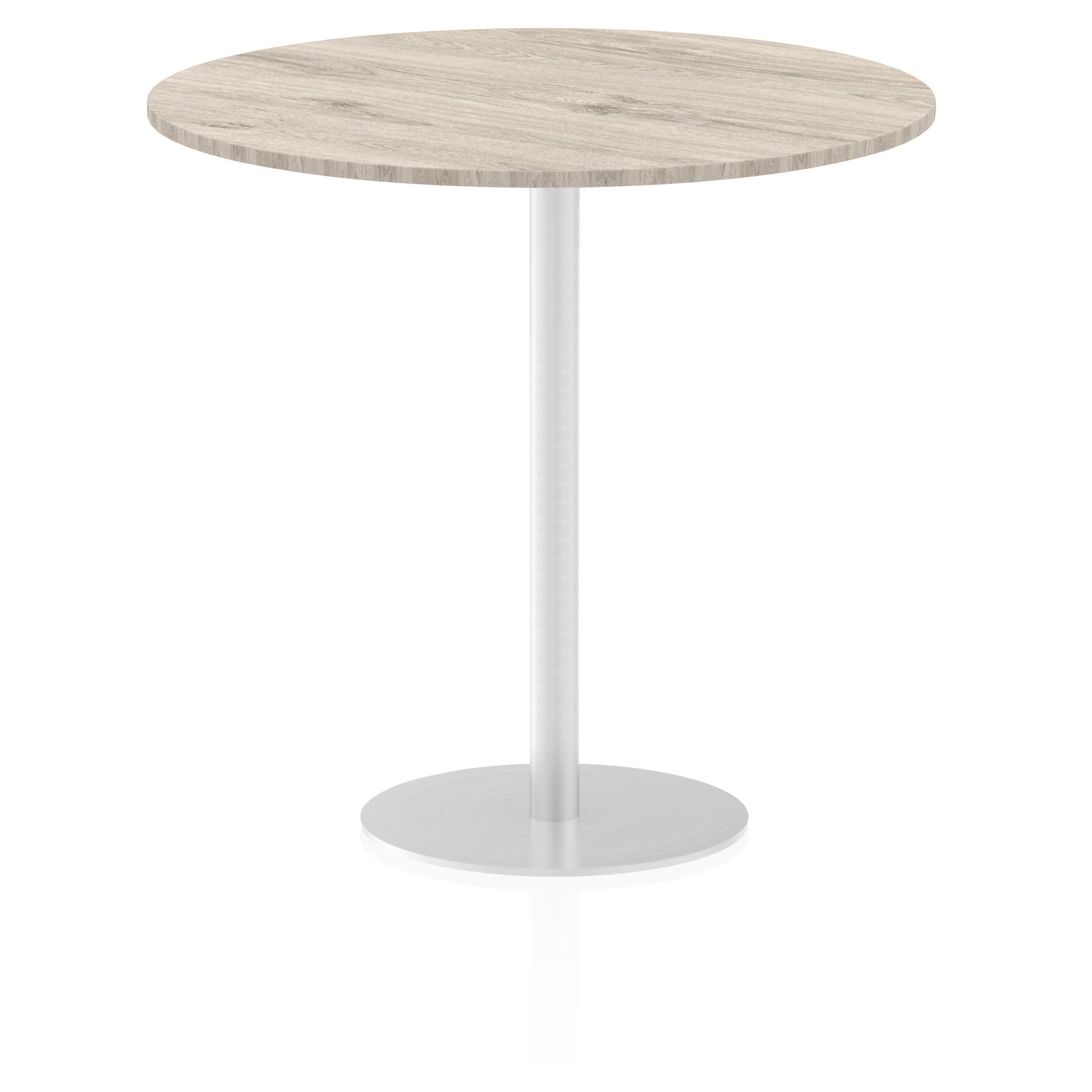 Italia Round Poseur Table - MFC Material, Self-Assembly, Bistro Leg, Silver Frame, 5-Year Guarantee - 600x600, 800x800, 1000x1000, 1200x1200