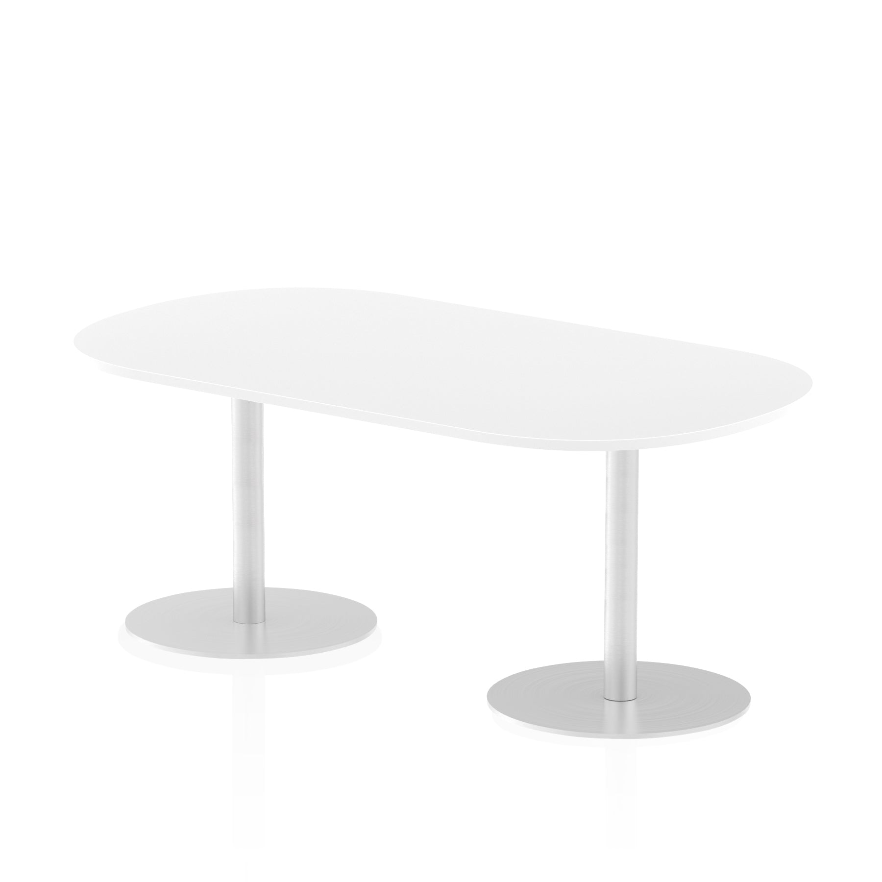 Italia D-End Boardroom Table - MFC Material, Self-Assembly, 5-Year Guarantee, Bistro Leg, Silver Frame, 1800x1000 or 2400x1000mm