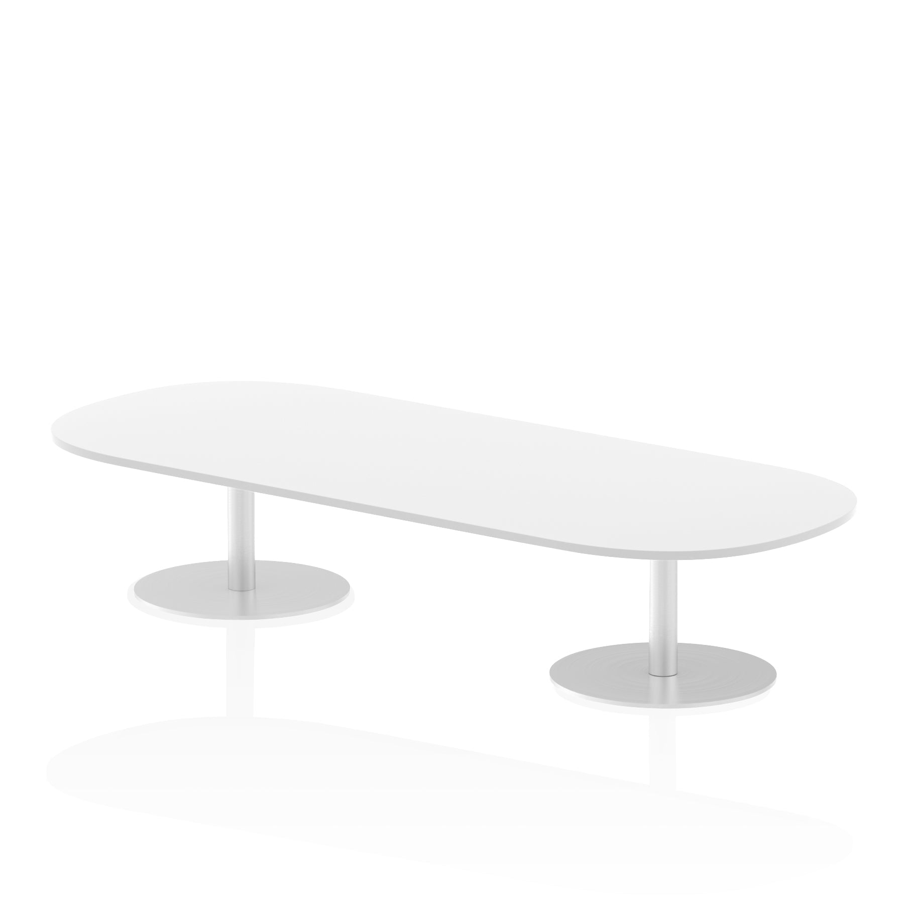 Italia D-End Boardroom Table - MFC Material, Self-Assembly, 5-Year Guarantee, Bistro Leg, Silver Frame, 1800x1000 or 2400x1000mm