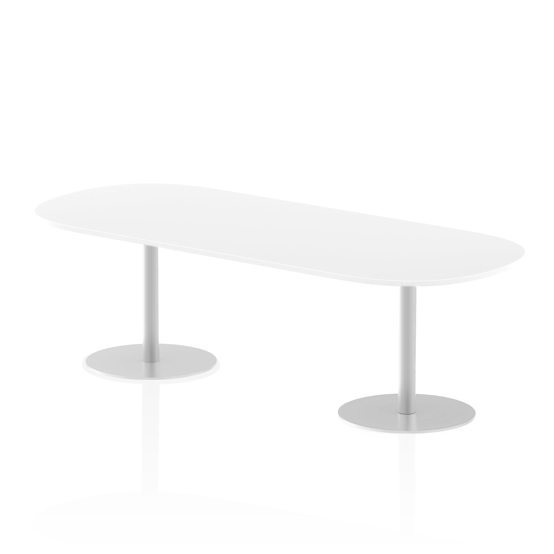 Italia D-End Boardroom Table - MFC Material, Self-Assembly, 5-Year Guarantee, Bistro Leg, Silver Frame, 1800x1000 or 2400x1000mm