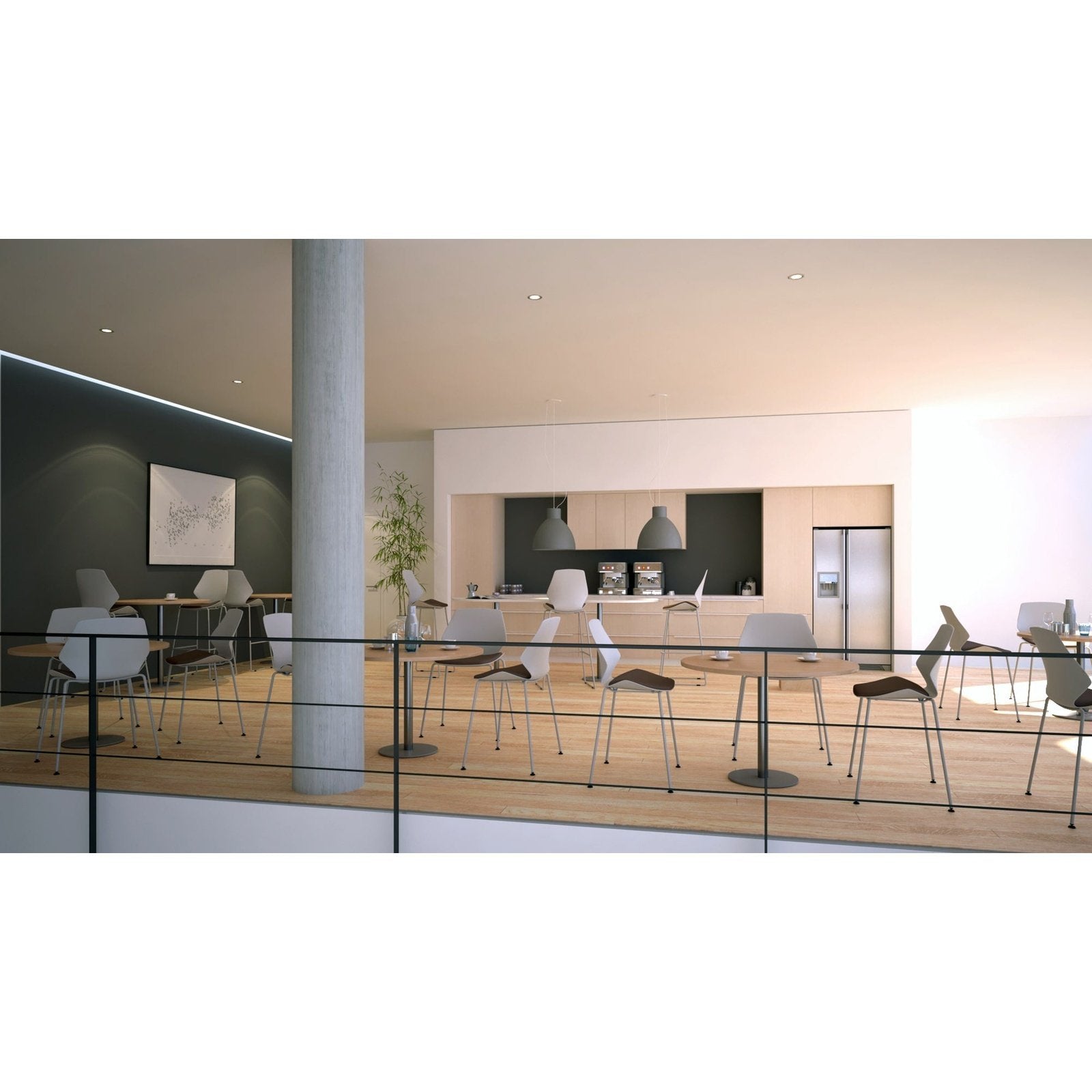 Italia D-End Boardroom Table - MFC Material, Self-Assembly, 5-Year Guarantee, Bistro Leg, Silver Frame, 1800x1000 or 2400x1000mm