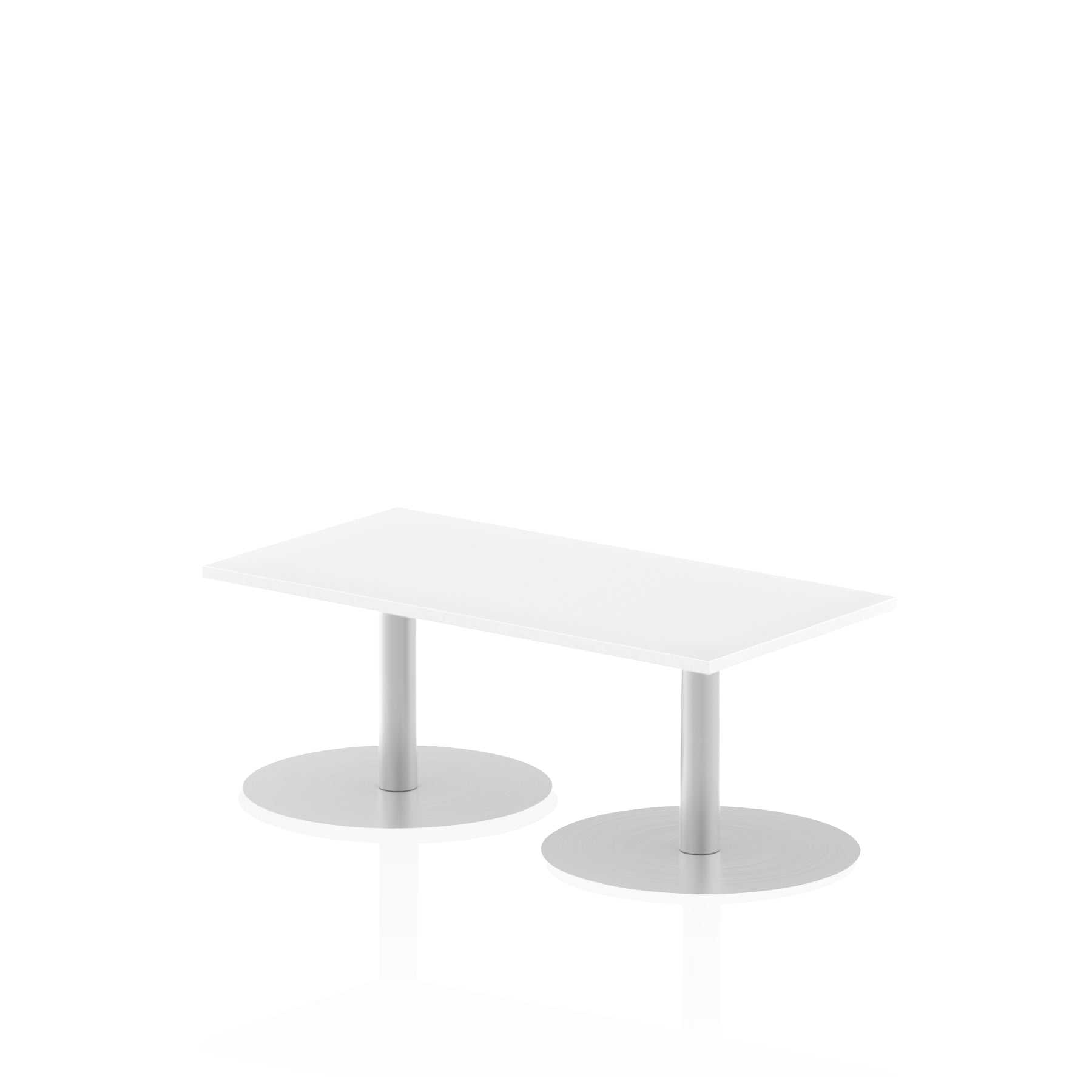 Italia Slimline Rectangular Poseur Table - 1200x600 MFC Top, Silver Bistro Legs, Self-Assembly, 5-Year Guarantee