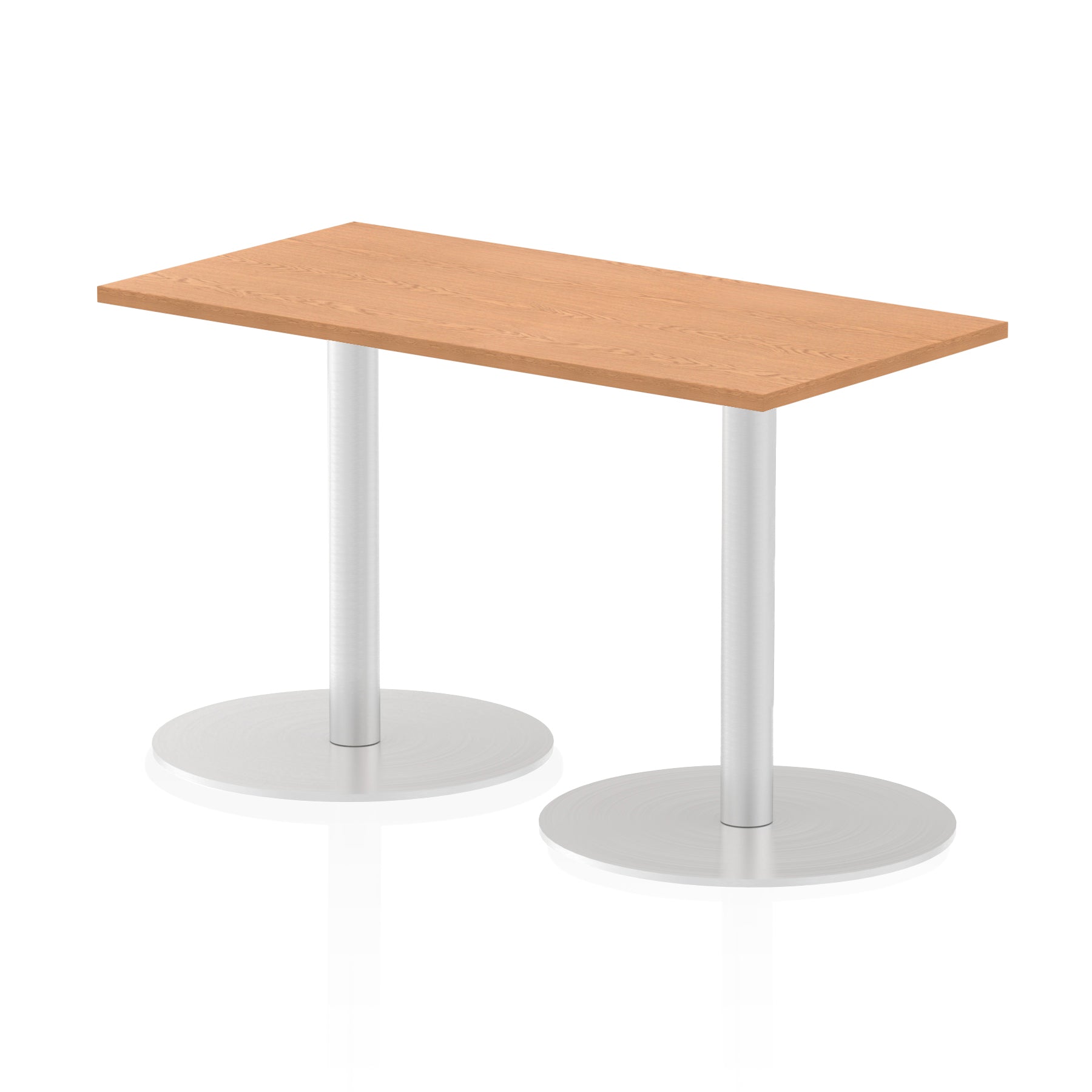 Italia Slimline Rectangular Poseur Table - 1200x600 MFC Top, Silver Bistro Legs, Self-Assembly, 5-Year Guarantee