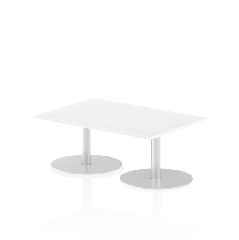 Italia Rectangular Poseur Table - MFC Material, Self-Assembly, Bistro Leg, Silver Frame, 5-Year Guarantee - Multiple Sizes (1200-1800mm Width)