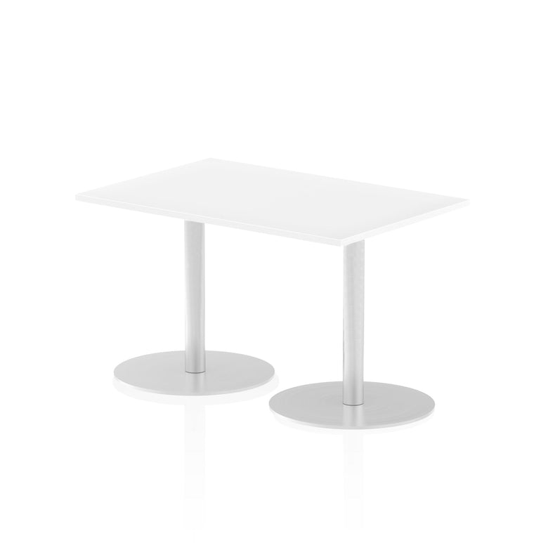 Italia Rectangular Poseur Table - MFC Material, Self-Assembly, Bistro Leg, Silver Frame, 5-Year Guarantee - Multiple Sizes (1200-1800mm Width)