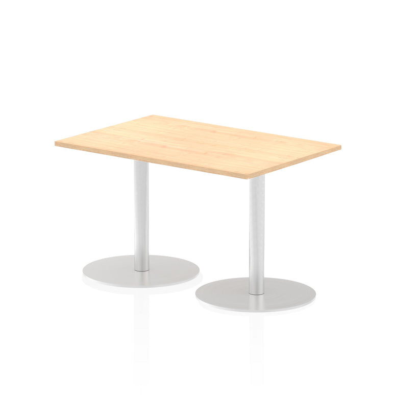 Italia Rectangular Poseur Table - MFC Material, Self-Assembly, Bistro Leg, Silver Frame, 5-Year Guarantee - Multiple Sizes (1200-1800mm Width)