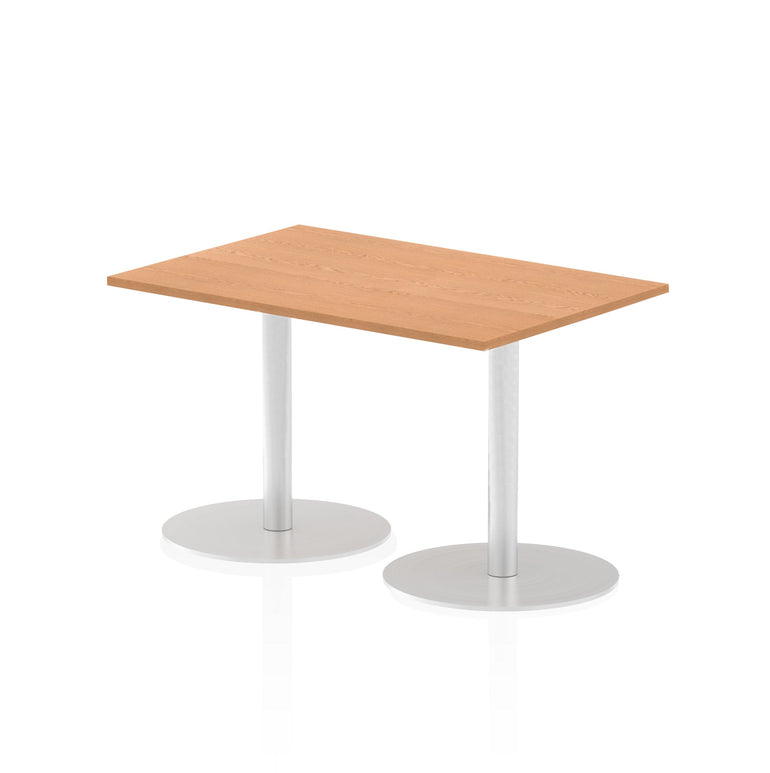 Italia Rectangular Poseur Table - MFC Material, Self-Assembly, Bistro Leg, Silver Frame, 5-Year Guarantee - Multiple Sizes (1200-1800mm Width)