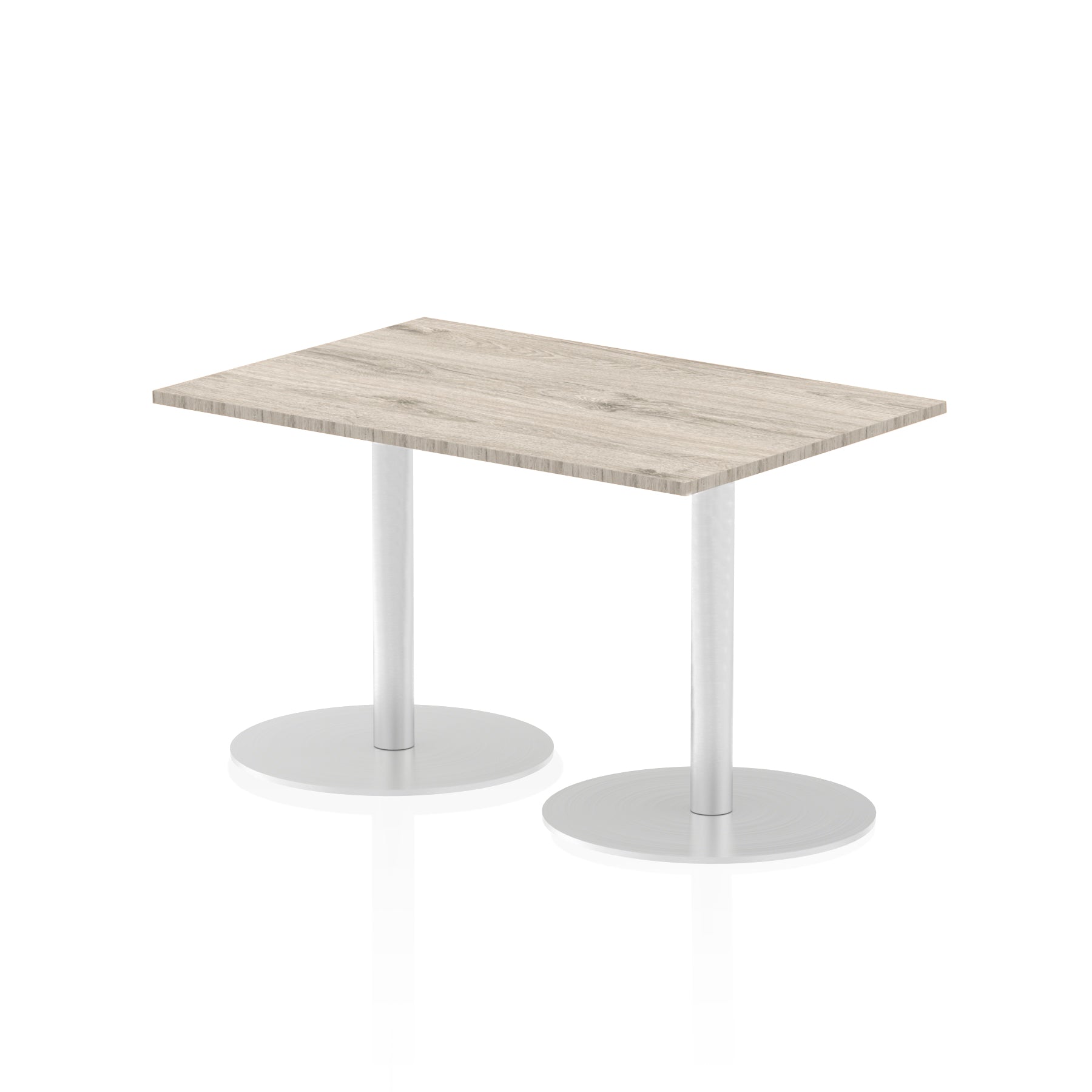 Italia Rectangular Poseur Table - MFC Material, Self-Assembly, Bistro Leg, Silver Frame, 5-Year Guarantee - Multiple Sizes (1200-1800mm Width)