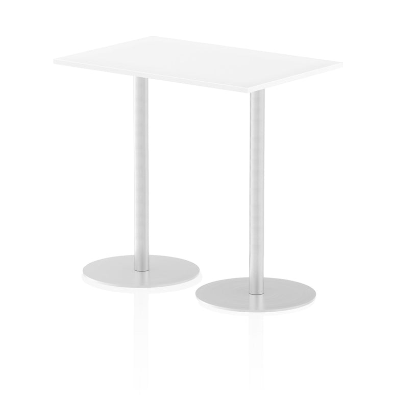 Italia Rectangular Poseur Table - MFC Material, Self-Assembly, Bistro Leg, Silver Frame, 5-Year Guarantee - Multiple Sizes (1200-1800mm Width)