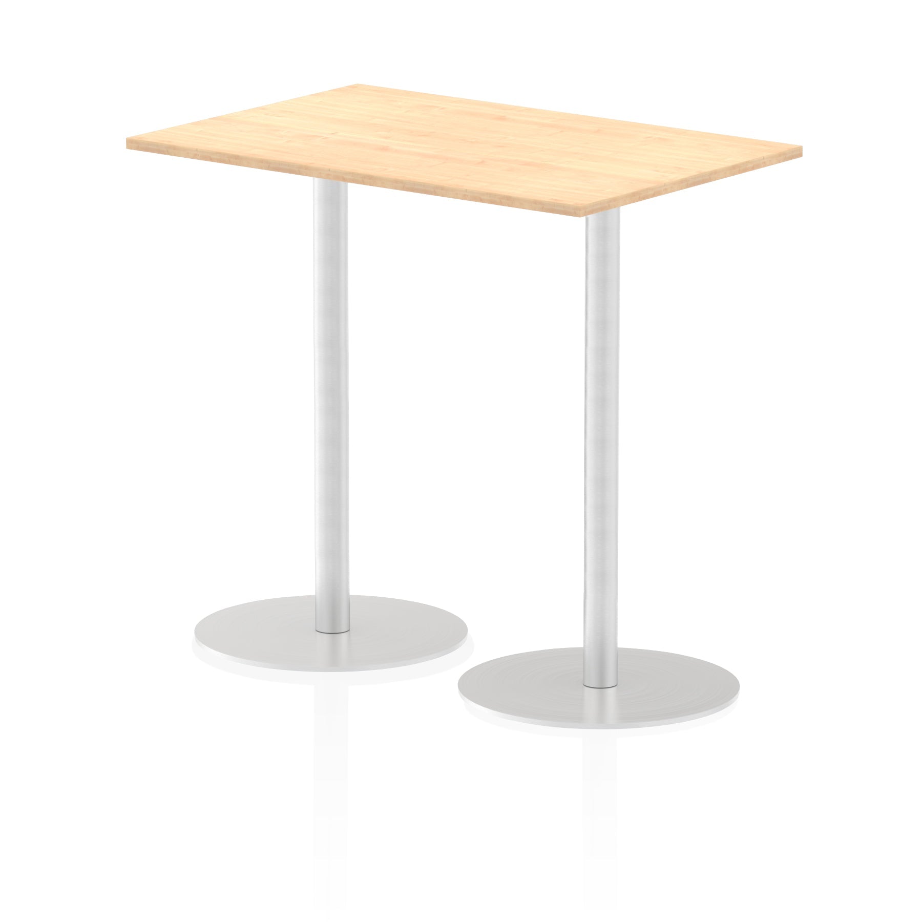 Italia Rectangular Poseur Table - MFC Material, Self-Assembly, Bistro Leg, Silver Frame, 5-Year Guarantee - Multiple Sizes (1200-1800mm Width)