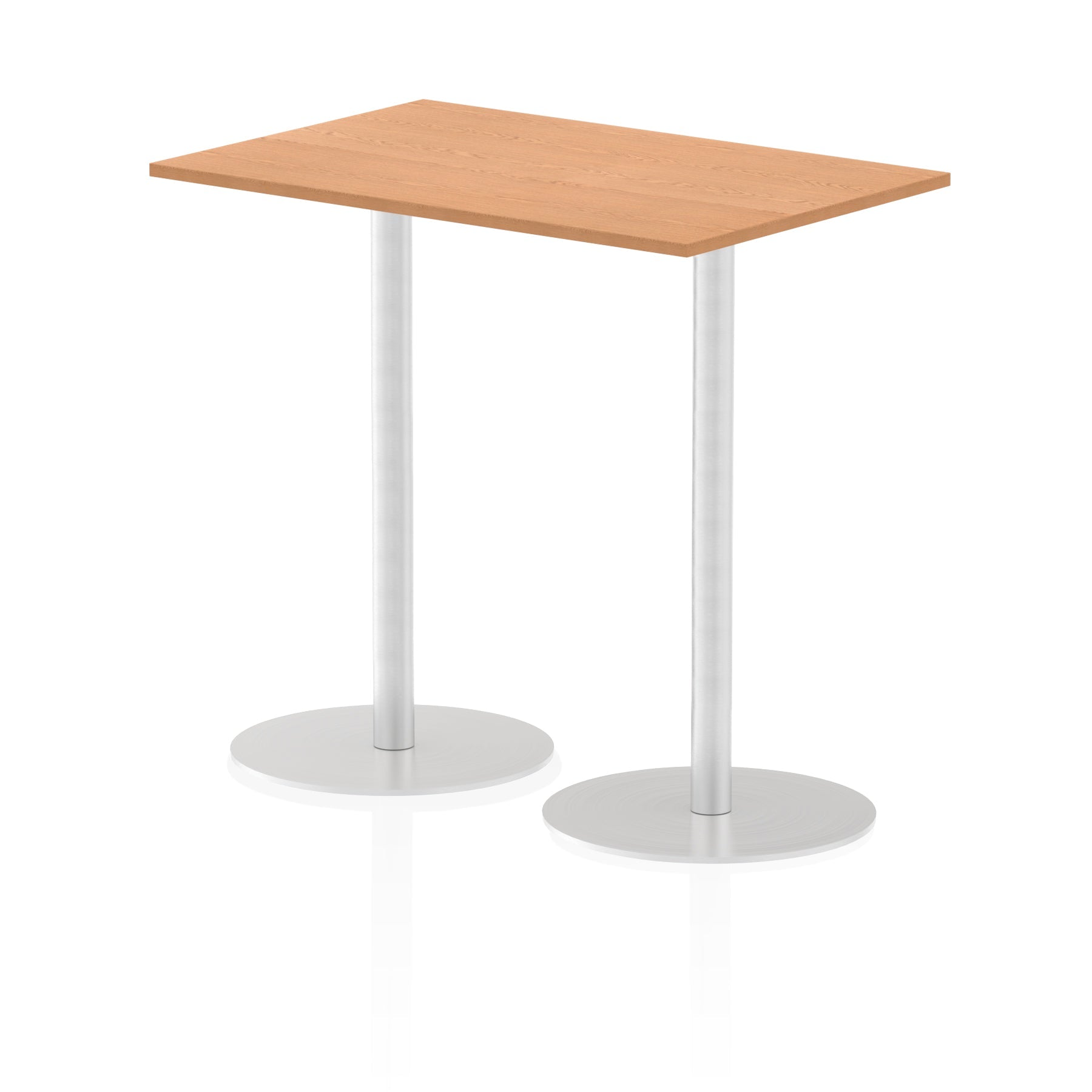 Italia Rectangular Poseur Table - MFC Material, Self-Assembly, Bistro Leg, Silver Frame, 5-Year Guarantee - Multiple Sizes (1200-1800mm Width)