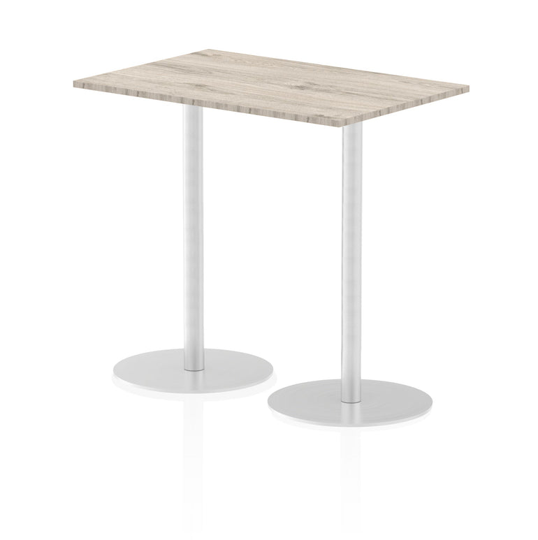 Italia Rectangular Poseur Table - MFC Material, Self-Assembly, Bistro Leg, Silver Frame, 5-Year Guarantee - Multiple Sizes (1200-1800mm Width)