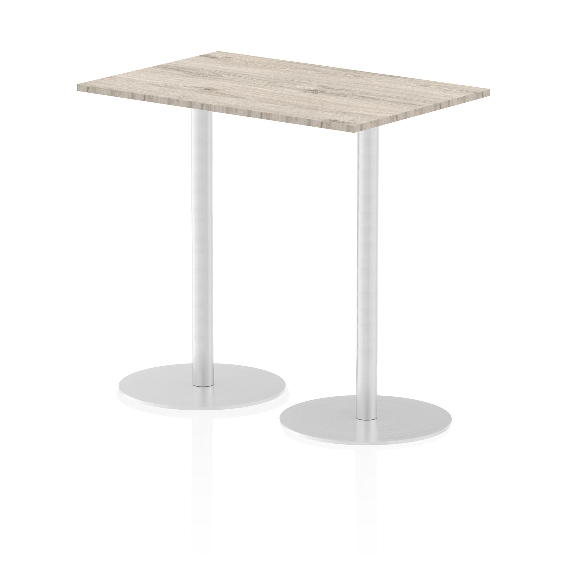 Italia Rectangular Poseur Table - MFC Material, Self-Assembly, Bistro Leg, Silver Frame, 5-Year Guarantee - Multiple Sizes (1200-1800mm Width)