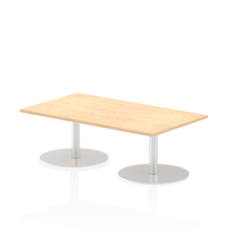 Italia Rectangular Poseur Table - MFC Material, Self-Assembly, Bistro Leg, Silver Frame, 5-Year Guarantee - Multiple Sizes (1200-1800mm Width)