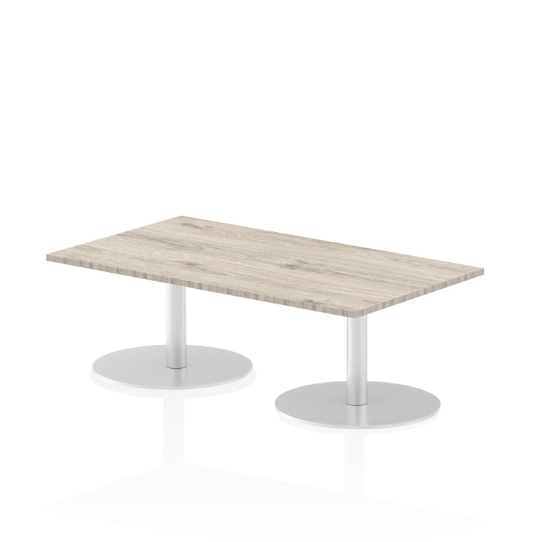 Italia Rectangular Poseur Table - MFC Material, Self-Assembly, Bistro Leg, Silver Frame, 5-Year Guarantee - Multiple Sizes (1200-1800mm Width)