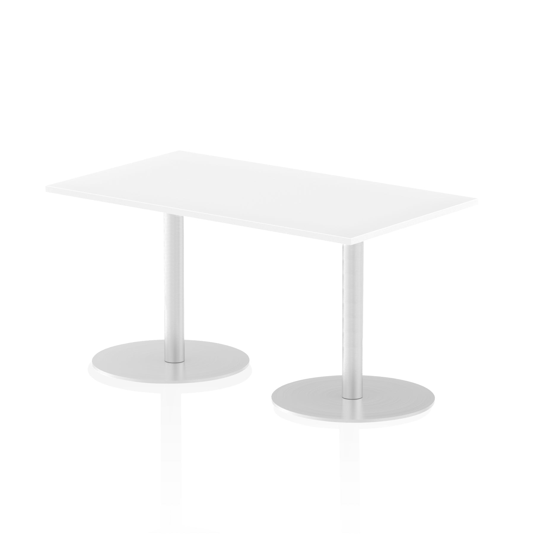 Italia Rectangular Poseur Table - MFC Material, Self-Assembly, Bistro Leg, Silver Frame, 5-Year Guarantee - Multiple Sizes (1200-1800mm Width)