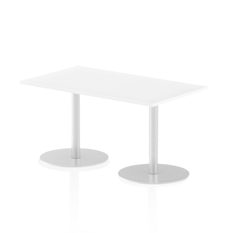 Italia Rectangular Poseur Table - MFC Material, Self-Assembly, Bistro Leg, Silver Frame, 5-Year Guarantee - Multiple Sizes (1200-1800mm Width)