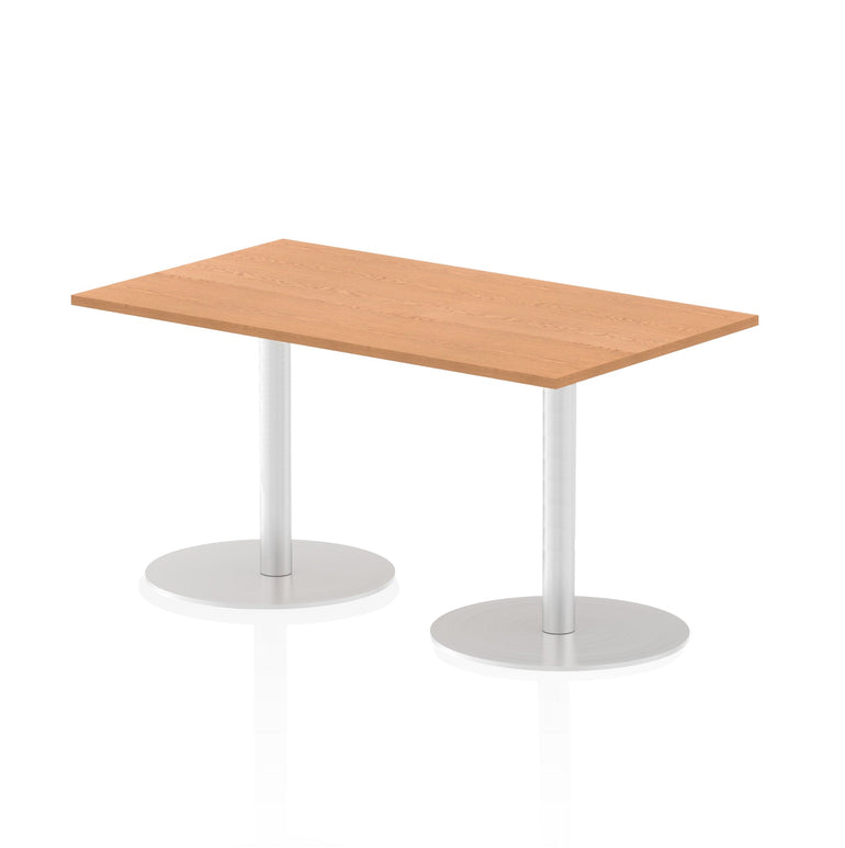 Italia Rectangular Poseur Table - MFC Material, Self-Assembly, Bistro Leg, Silver Frame, 5-Year Guarantee - Multiple Sizes (1200-1800mm Width)