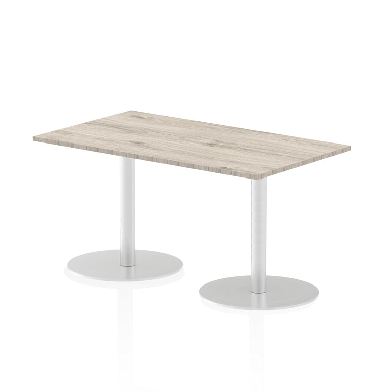 Italia Rectangular Poseur Table - MFC Material, Self-Assembly, Bistro Leg, Silver Frame, 5-Year Guarantee - Multiple Sizes (1200-1800mm Width)