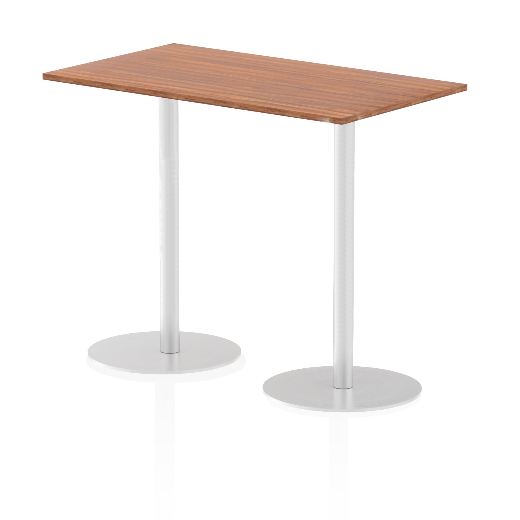 Italia Rectangular Poseur Table - MFC Material, Self-Assembly, Bistro Leg, Silver Frame, 5-Year Guarantee - Multiple Sizes (1200-1800mm Width)