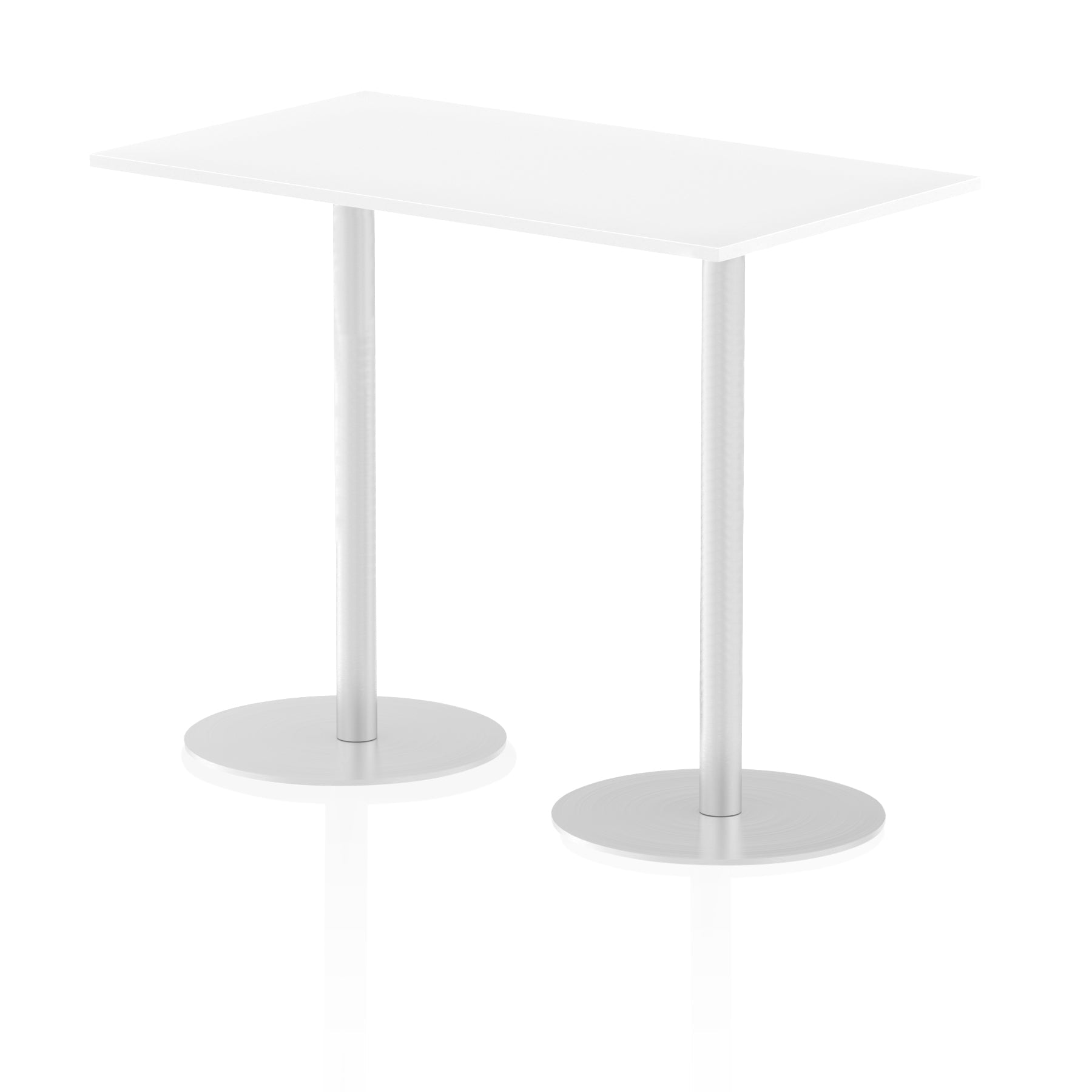 Italia Rectangular Poseur Table - MFC Material, Self-Assembly, Bistro Leg, Silver Frame, 5-Year Guarantee - Multiple Sizes (1200-1800mm Width)