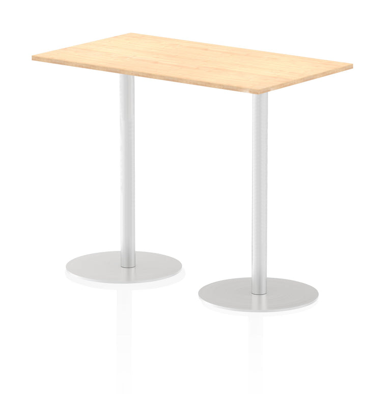 Italia Rectangular Poseur Table - MFC Material, Self-Assembly, Bistro Leg, Silver Frame, 5-Year Guarantee - Multiple Sizes (1200-1800mm Width)