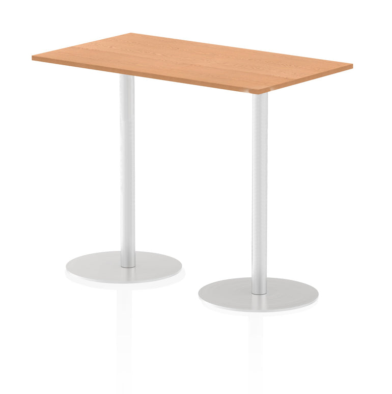 Italia Rectangular Poseur Table - MFC Material, Self-Assembly, Bistro Leg, Silver Frame, 5-Year Guarantee - Multiple Sizes (1200-1800mm Width)