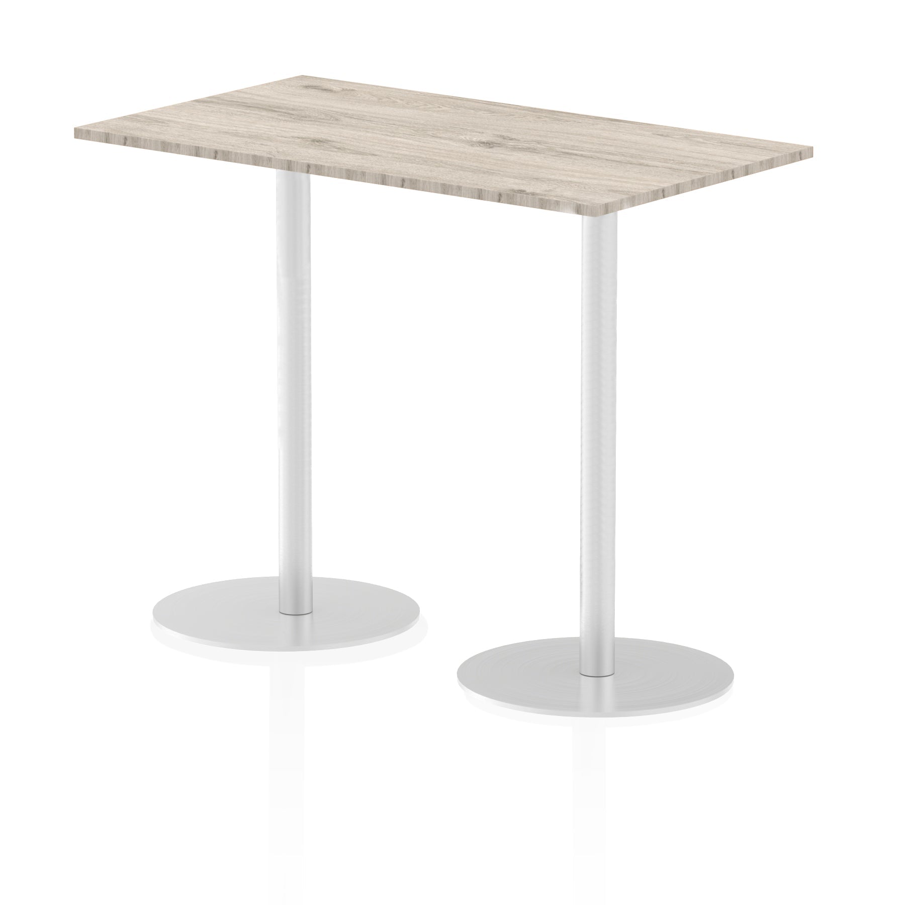 Italia Rectangular Poseur Table - MFC Material, Self-Assembly, Bistro Leg, Silver Frame, 5-Year Guarantee - Multiple Sizes (1200-1800mm Width)