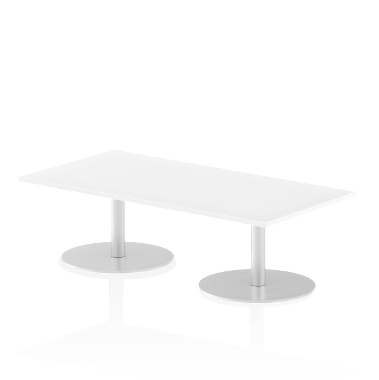 Italia Rectangular Poseur Table - MFC Material, Self-Assembly, Bistro Leg, Silver Frame, 5-Year Guarantee - Multiple Sizes (1200-1800mm Width)