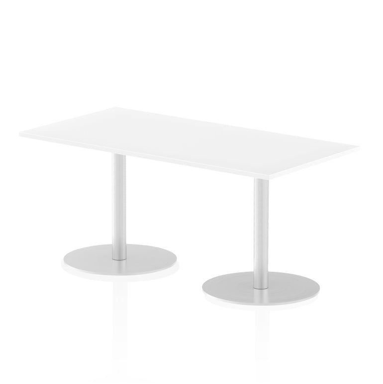 Italia Rectangular Poseur Table - MFC Material, Self-Assembly, Bistro Leg, Silver Frame, 5-Year Guarantee - Multiple Sizes (1200-1800mm Width)