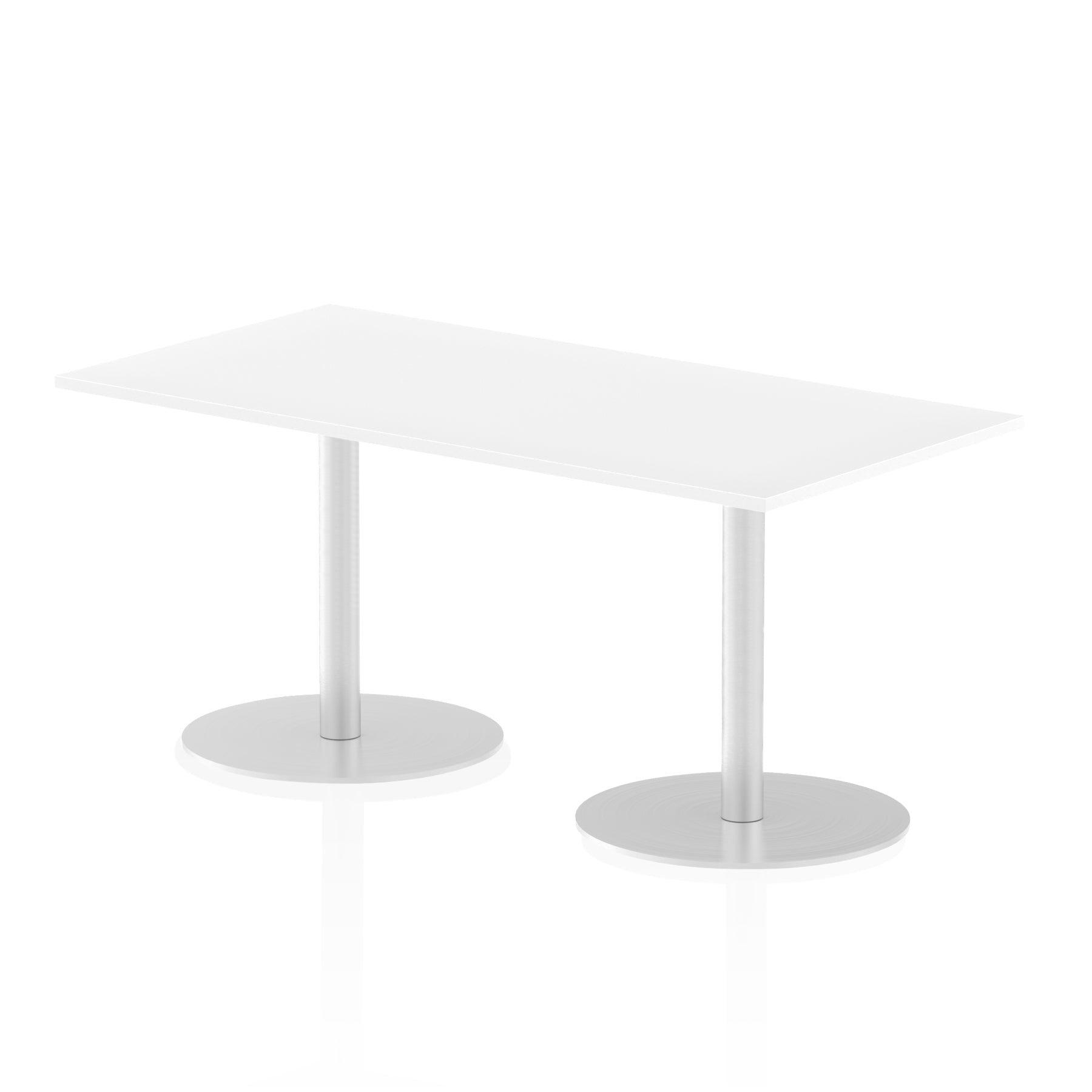 Italia Rectangular Poseur Table - MFC Material, Self-Assembly, Bistro Leg, Silver Frame, 5-Year Guarantee - Multiple Sizes (1200-1800mm Width)