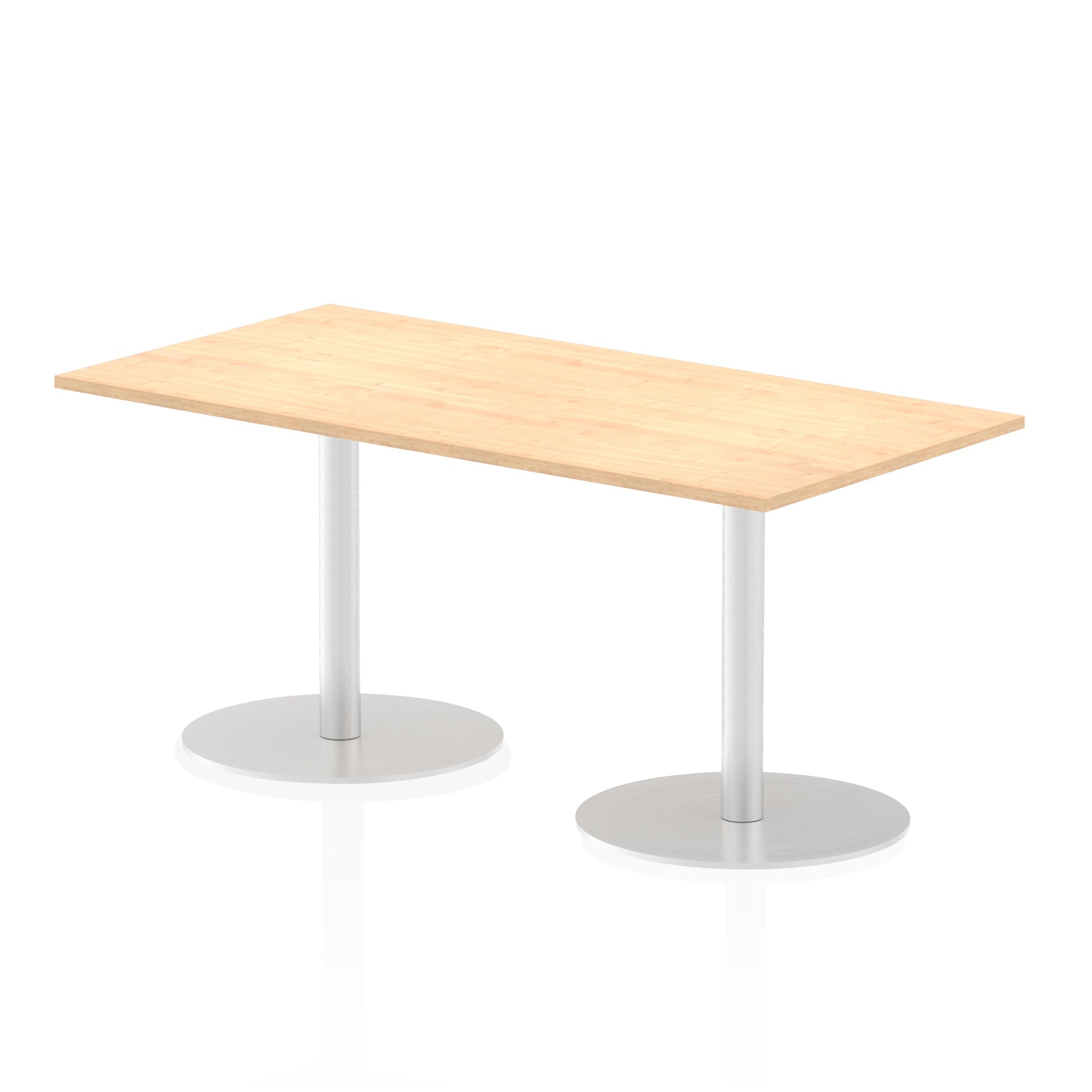 Italia Rectangular Poseur Table - MFC Material, Self-Assembly, Bistro Leg, Silver Frame, 5-Year Guarantee - Multiple Sizes (1200-1800mm Width)