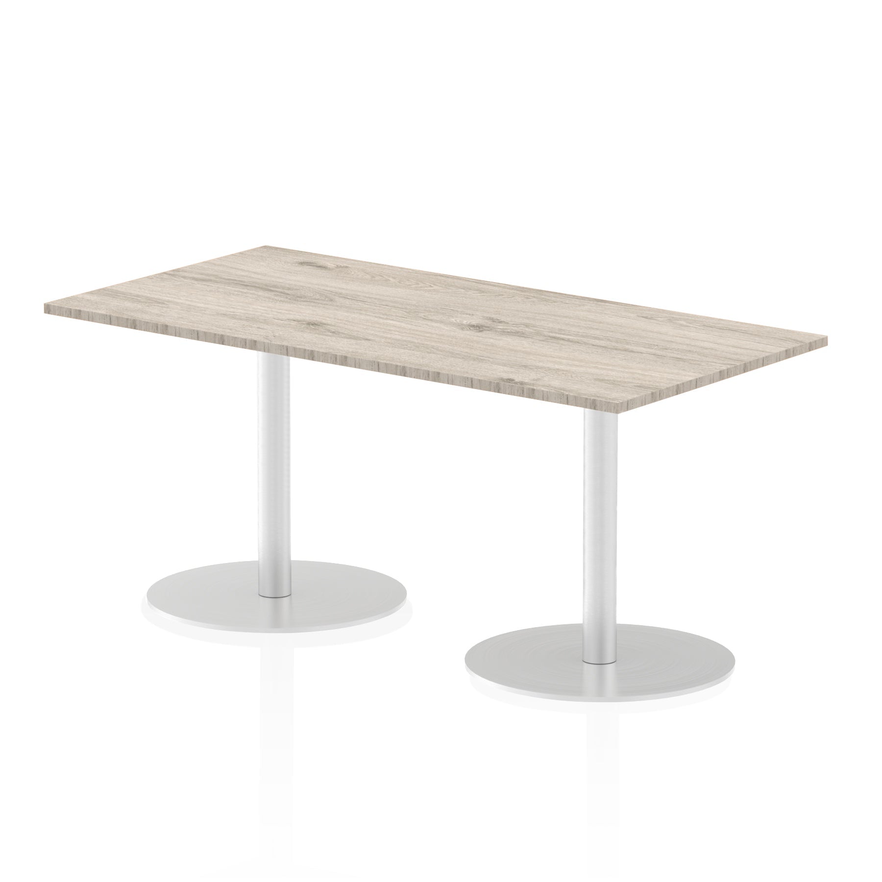 Italia Rectangular Poseur Table - MFC Material, Self-Assembly, Bistro Leg, Silver Frame, 5-Year Guarantee - Multiple Sizes (1200-1800mm Width)