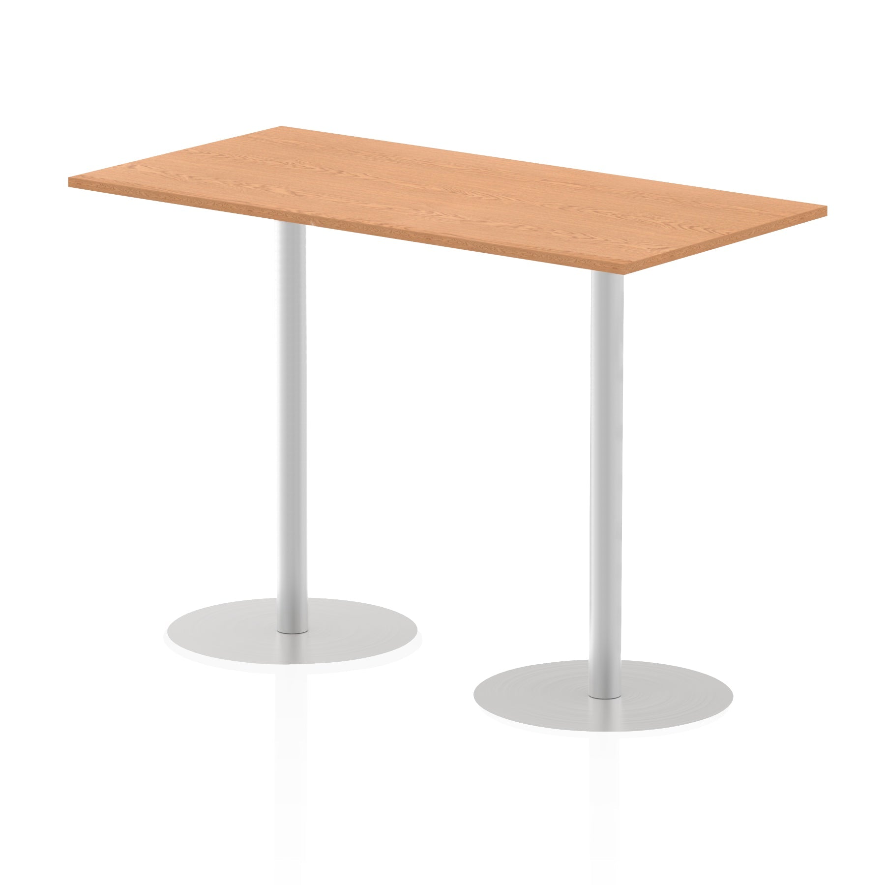 Italia Rectangular Poseur Table - MFC Material, Self-Assembly, Bistro Leg, Silver Frame, 5-Year Guarantee - Multiple Sizes (1200-1800mm Width)